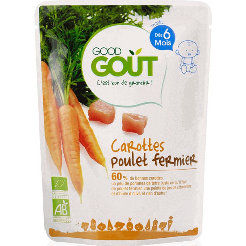 Good Goût Purée Carottes Poulet Fermier 190g