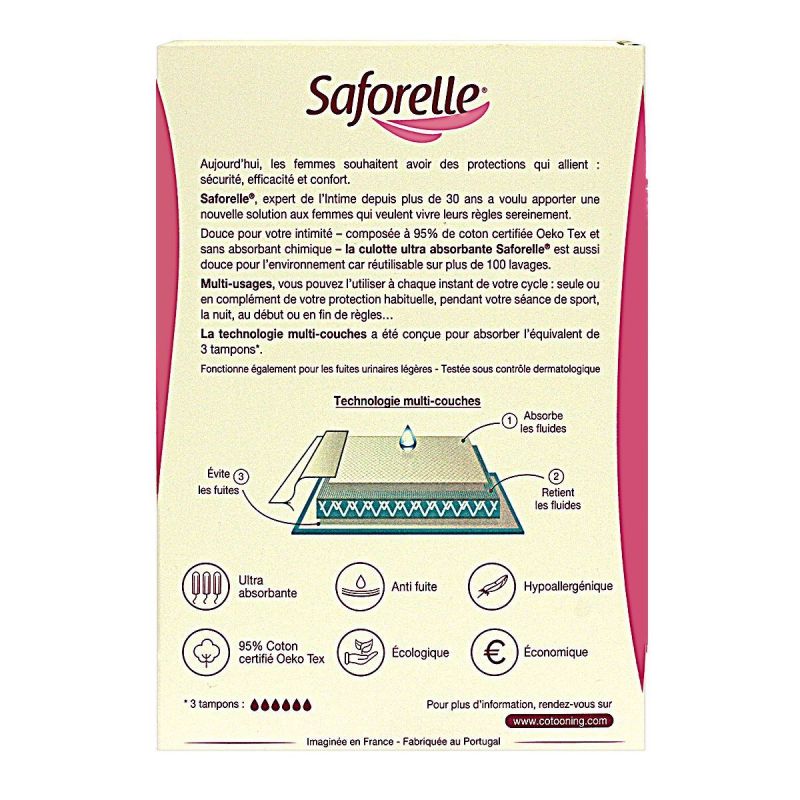 Saforelle Culotte Absorb Noir