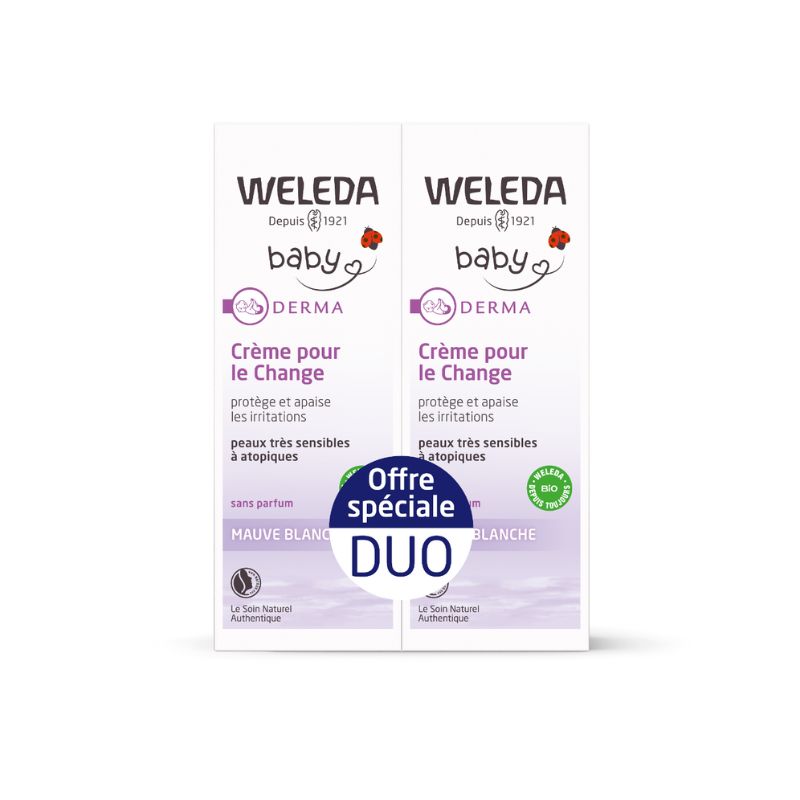 Offre spéciale | Duo Crème pour le Change à la Mauve blanche Baby 2x50ml