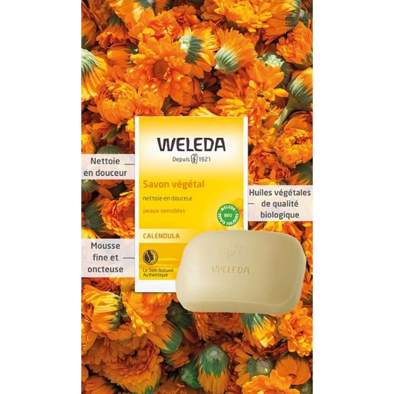 Savon végétal au Calendula 100g | Peaux sensibles