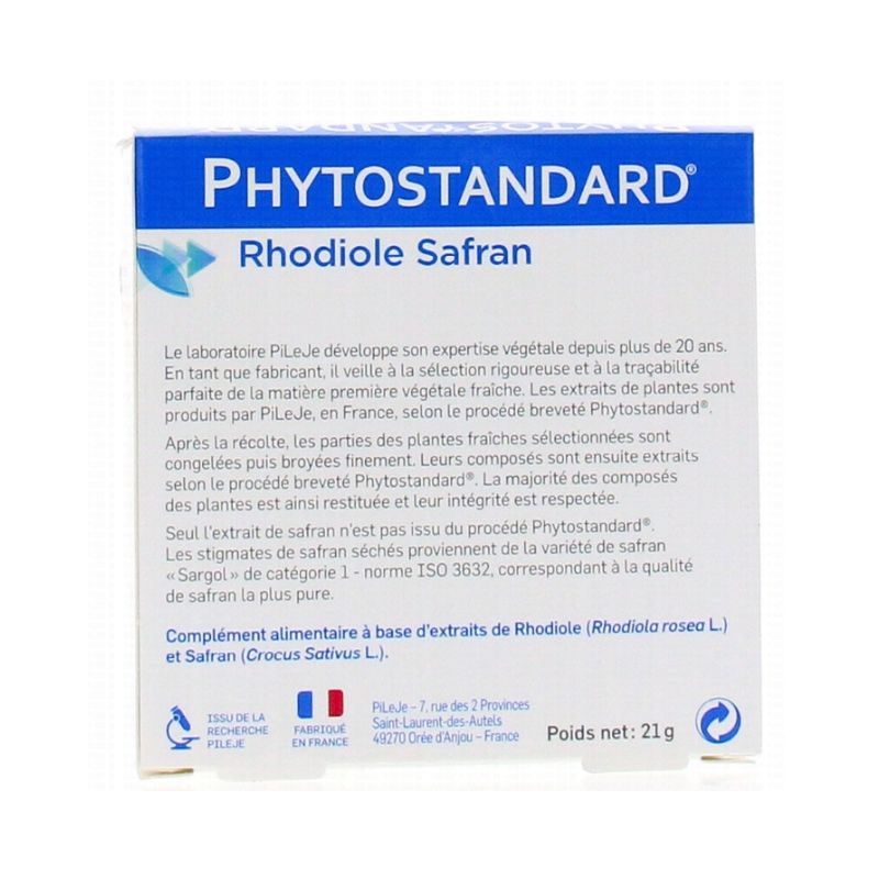 Phytostandard • Rodhiole Safran • 30 comprimés