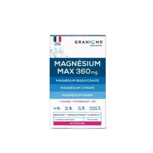 Magnésium Max 360 mg • Action 24h • 90 comprimés