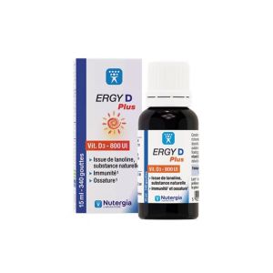 ERGY D Plus - Vitamine D3 - 800 ui - 15 ml