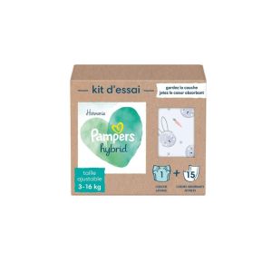 Harmonie Hybrid • Kit d'Essai • 3 à 16 Kg • 1 couche lavable + 15 coeurs absorbants jetables