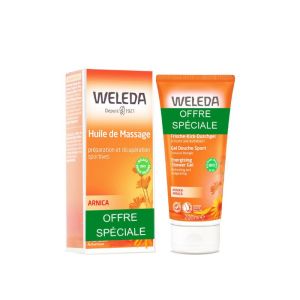 Duo Weleda | Huile de Massage à l'Arnica 200 ml+ Gel Douche Sport à l'Arnica 200 ml offert