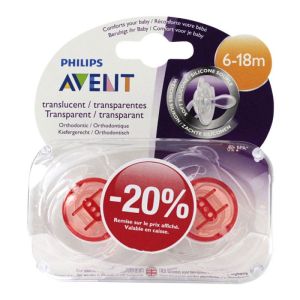 Sucet Avent Silic Transp 6-18m