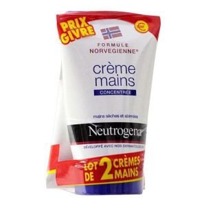 Crème Mains Concentrée Mains Sèches et Abîmés Formule Norvégienne 2x50mL