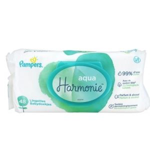 Harmonie Aqua - Lingettes Bébé - 99% d'eau - 48 lingettes