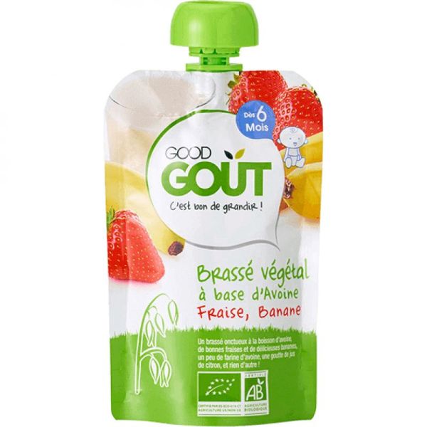 Good Goût Brassé Végétal Avoine Fraise Banane 90g