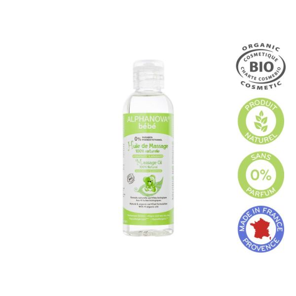 Huile de massage bébé bio 100mL