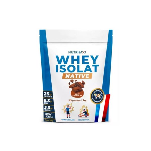 Whey Isolate Native • Goût Chocolat • 1Kg