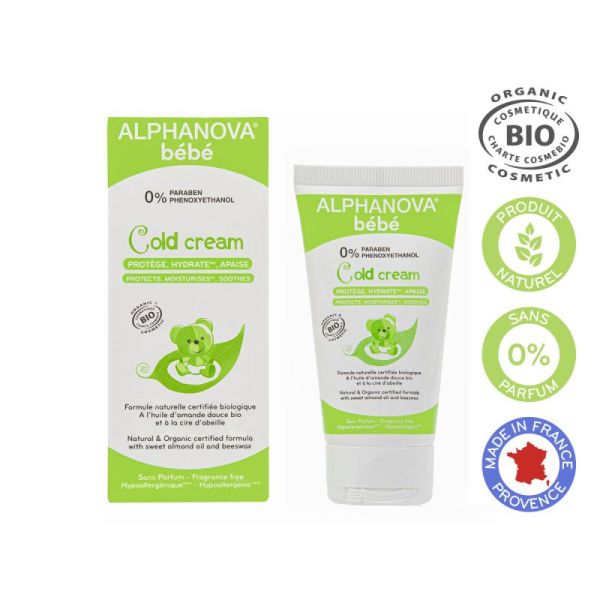 Cold cream bio – Peaux sèches & agressées 50mL