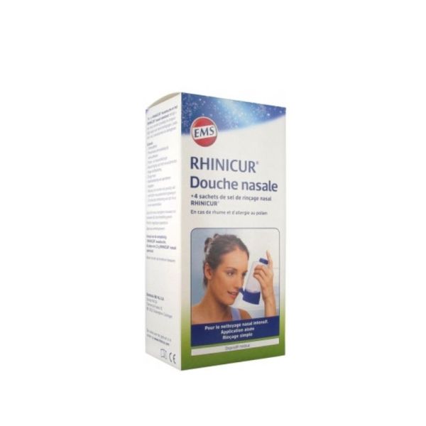 RHINICUR • Douche Nasale + 4 sachets de sel de rinçage nasal