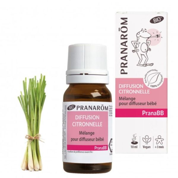 PranaBB - Diffusion Citronnelle - Mélange pour diffuseur Bébé - 10 ml