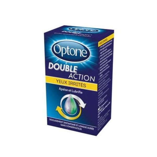 Gouttes Oculaires - Double Action pour les Yeux Irrités - Apaise et Lubrifie - 10 ml