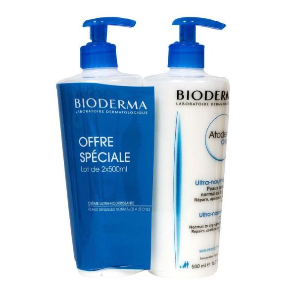 Atoderm Crème Nourrissante Peaux Sèches à Très Sèches 2X500mL