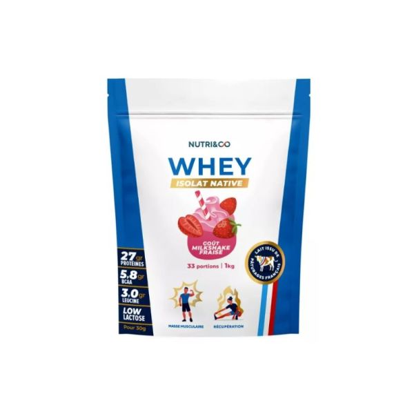 Whey Isolate Native • Goût Fraise • 1Kg