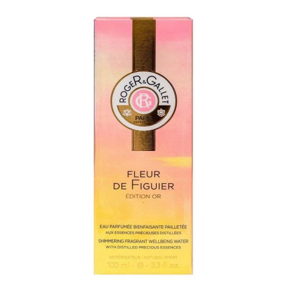 Eau Parfumée Bienfaisante Pailletée Fleur de Figuier Or 100mL