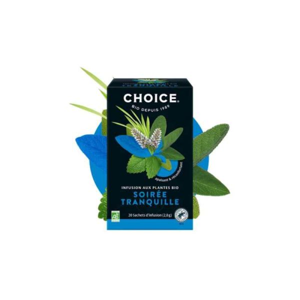 Infusion aux plantes Bio • Soirée Tranquille • 20 sachets